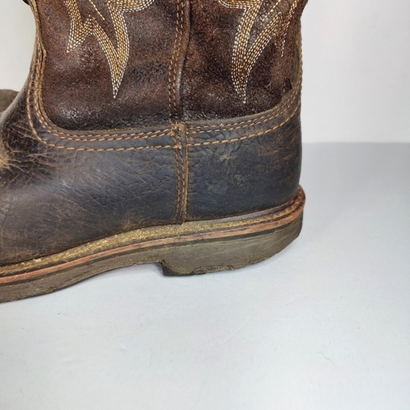 Ariat WorkHog Waterproof Composite Toe Boot Brown Leather Men's Shoe Size 9.5D - Picture 4 of 11